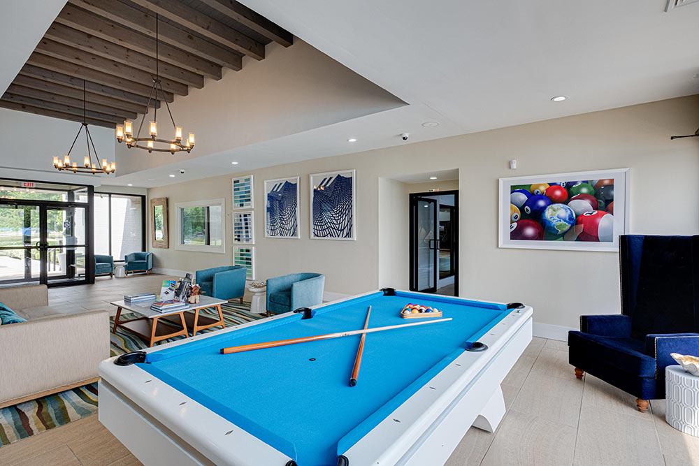 Billiards in Century Hills apartment clubhouse