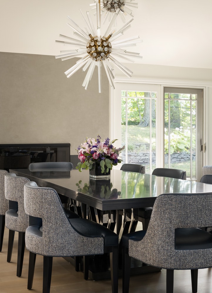 Contemporary dining room on Long Island designed by Annette Jaffe