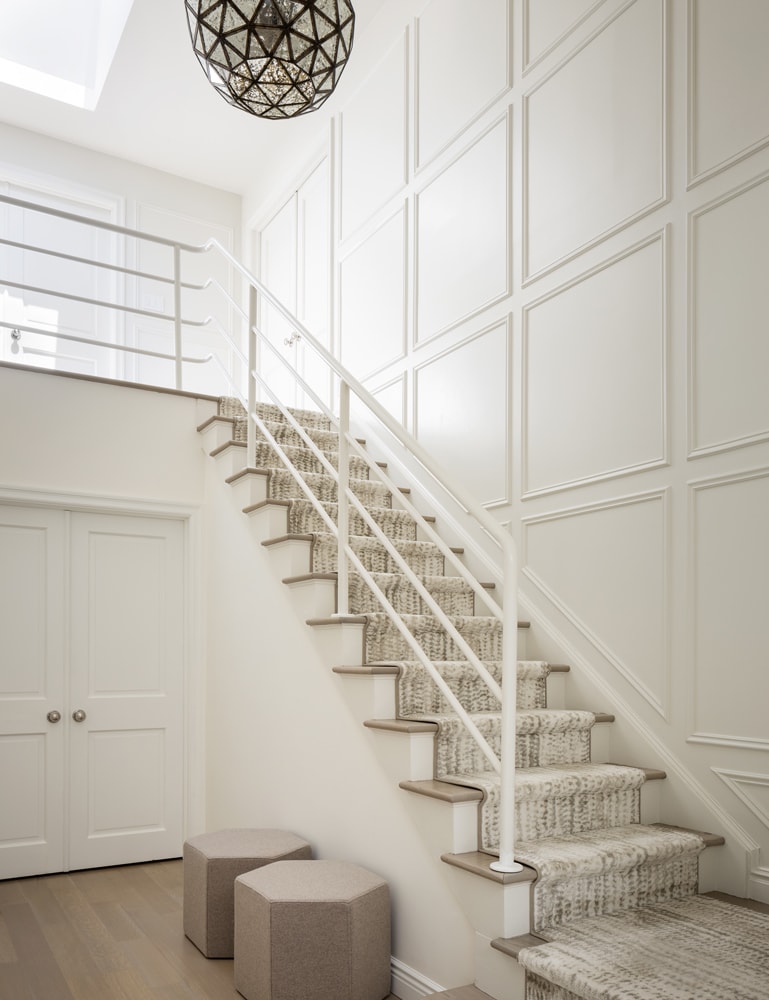 Long Island comtemporary home staircase design by Annette Jaffe Interiors