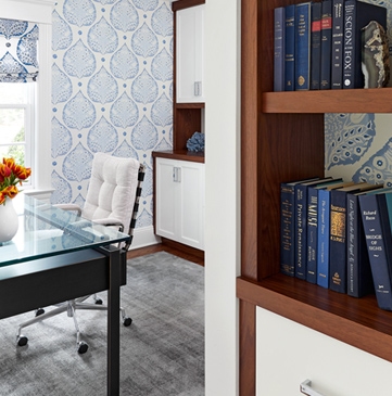 Grand colonial home office design in New York by Annette Jaffe Interiors