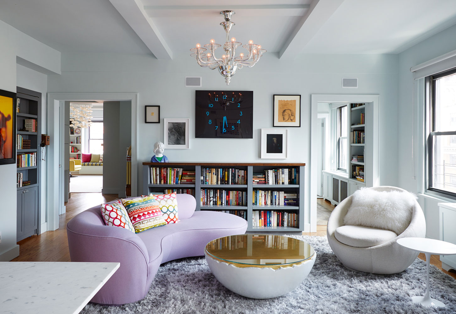 Greenwich Village apartment living room design by Annette Jaffe Interiors