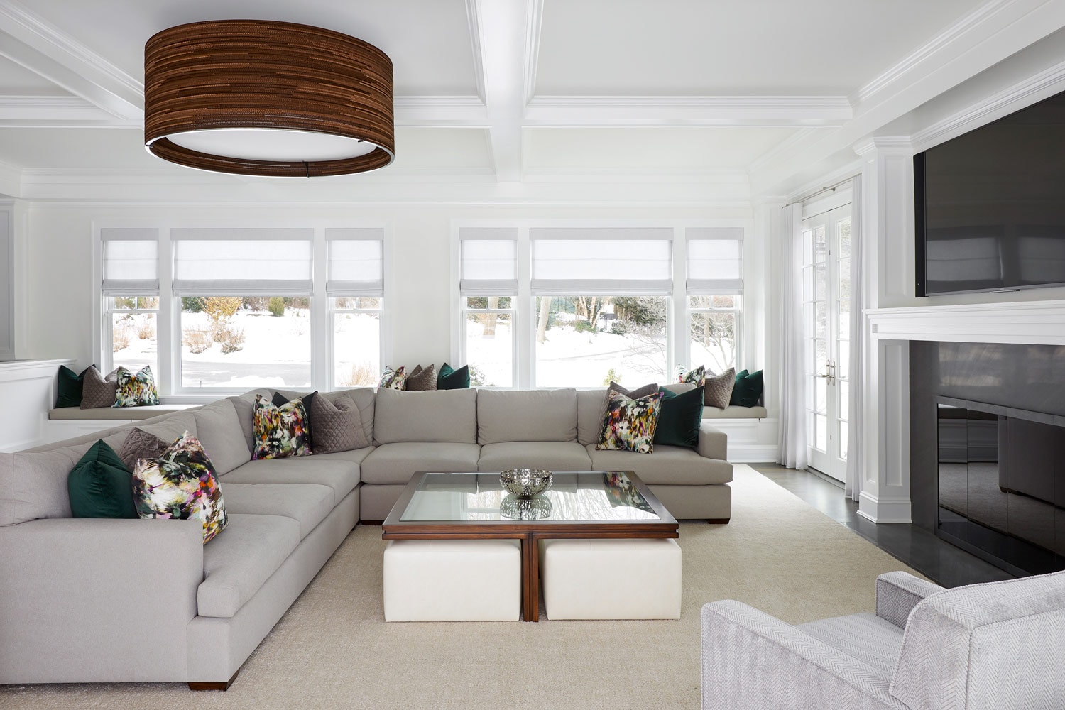 Long Island family room interior design by Annette Jaffe Interiors