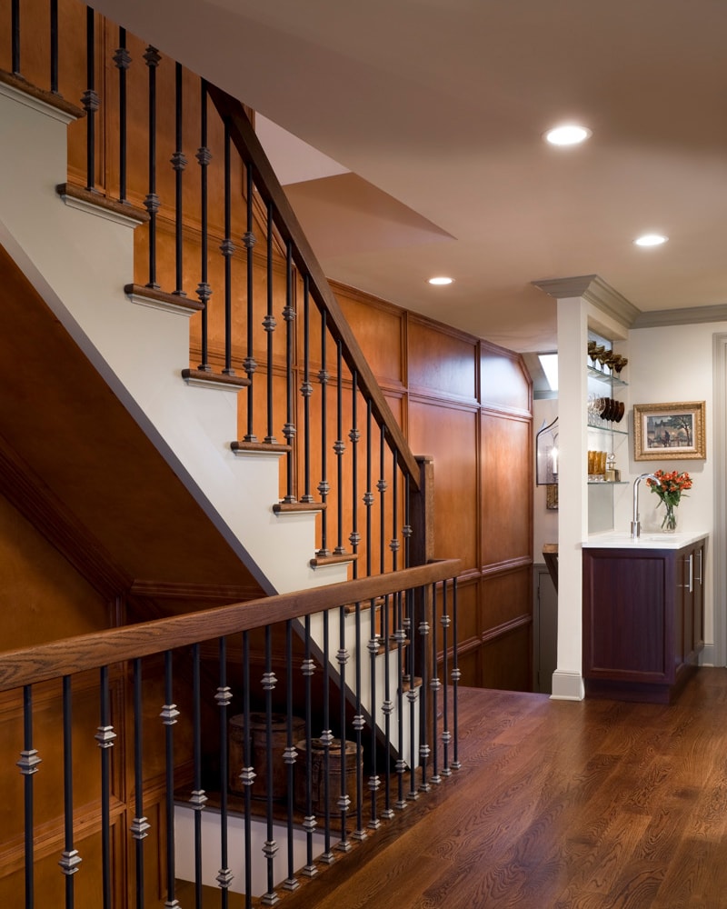 Long Island classic home staircase design by Annette Jaffe Interiors