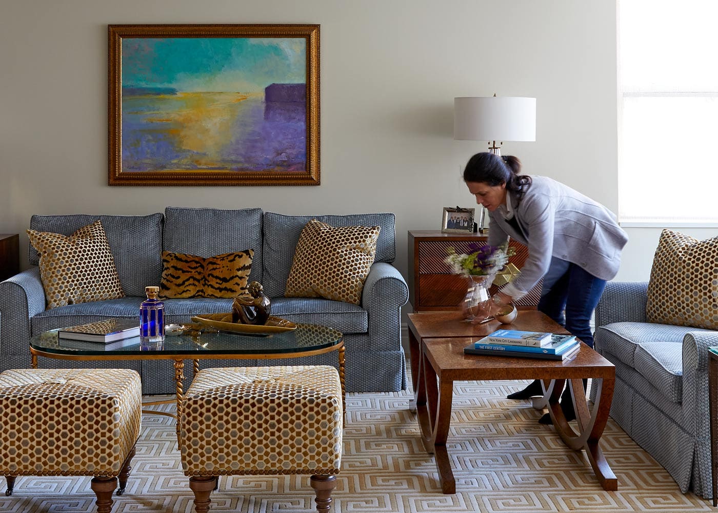 New York apartment living room interior design by Annette Jaffe Interiors
