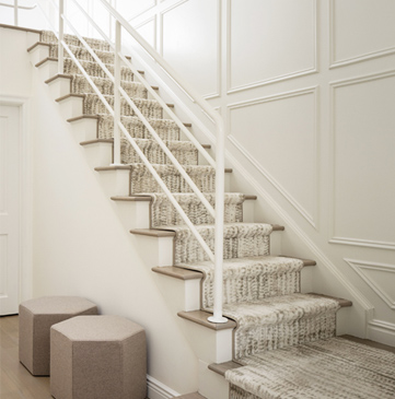 Contemporary Soundview home stairway design by Annette Jafe Interiors